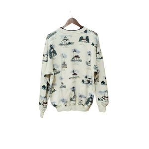 Vintage Art Unlimited Lighthouse Sweatshirt All Over Print - Size XL
